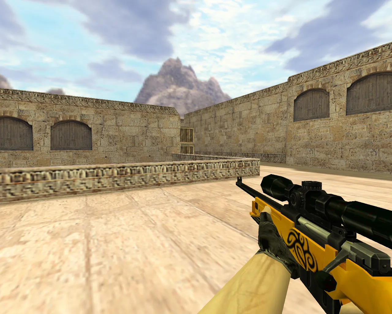 Golden AWP Model for Counter-Strike 1.6 - Custom Sniper Rifle with HD Textures - screenshot 1