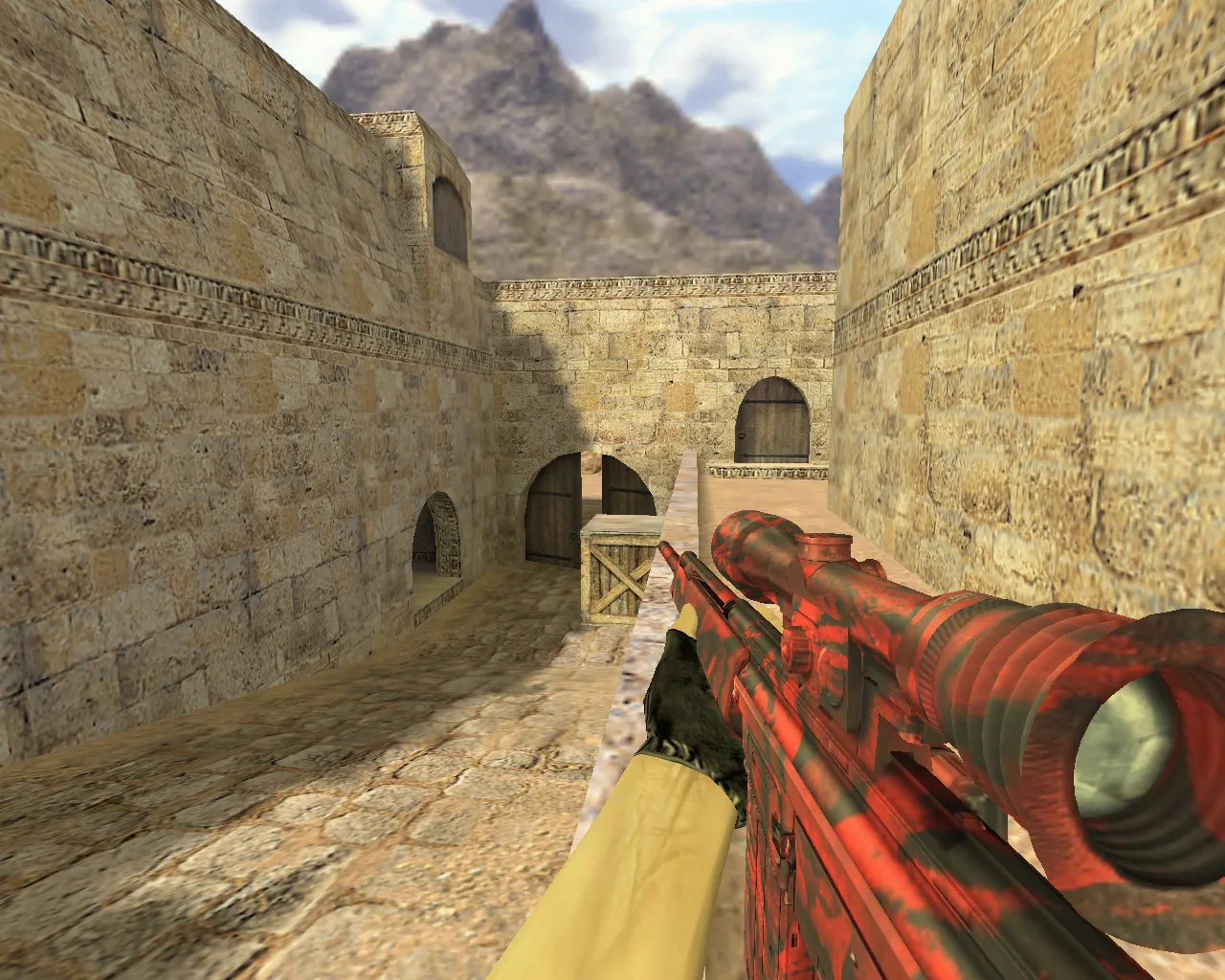 G3SG1 Red Camouflage Weapon Model for Counter-Strike 1.6 - screenshot 1