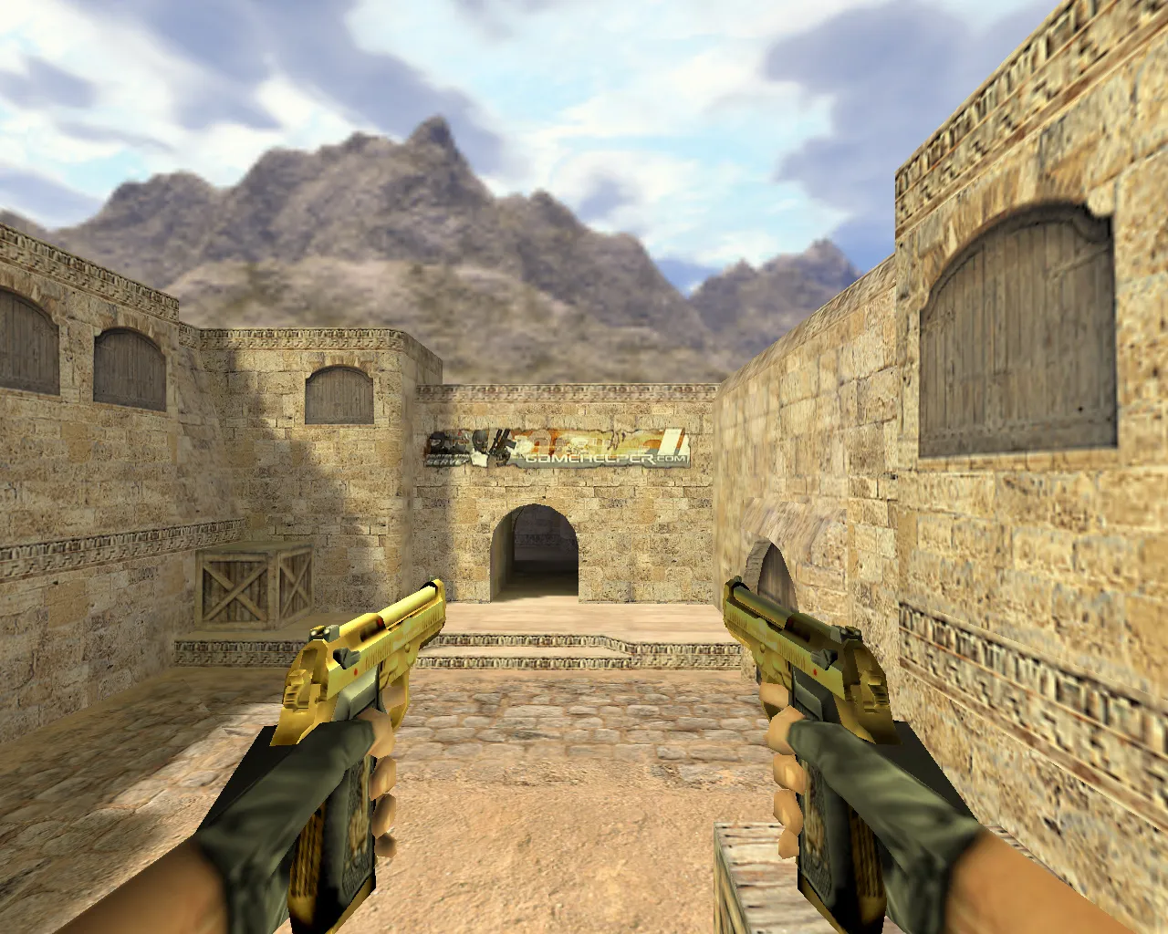Golden Dual Elites Weapon Model for CS 1.6 - HD Textures and Custom Animations - screenshot 1