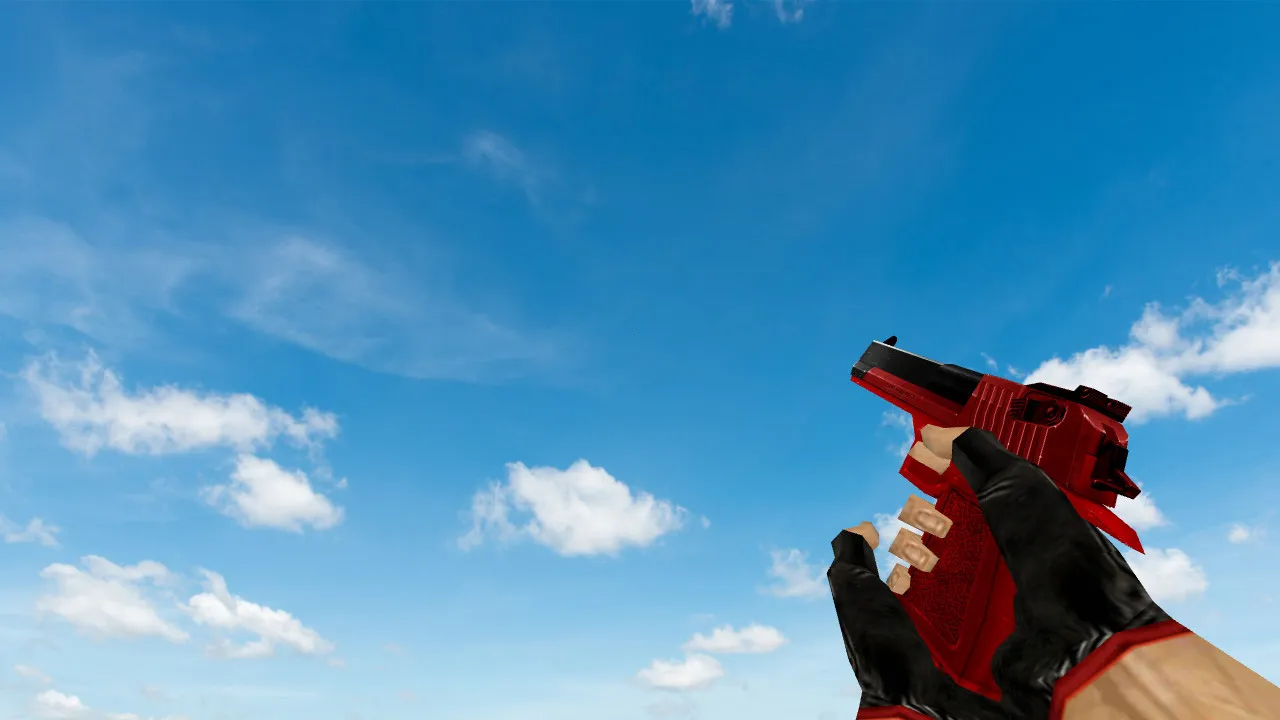 CS 1.6 Default Deagle Black and Red Weapon Model - High-Visibility Skin Mod - screenshot 2
