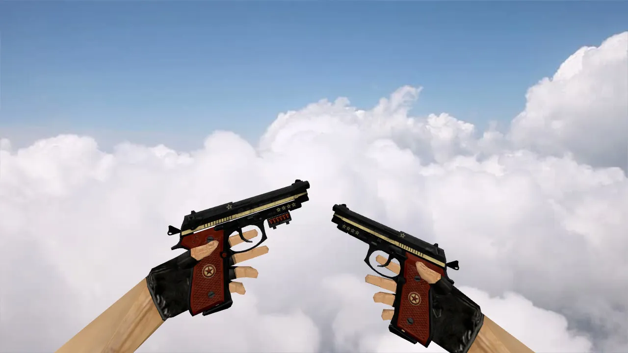 Dual Berettas Comrade Military Black Model for CS 1.6 - Detailed Weapon Skin - screenshot 1