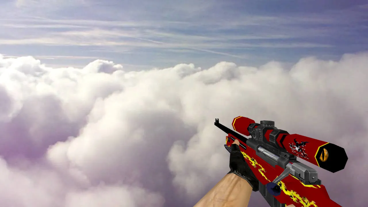 Default AWP Red Dragon Model for CS 1.6: Unique Weapon Skin Download - screenshot 1