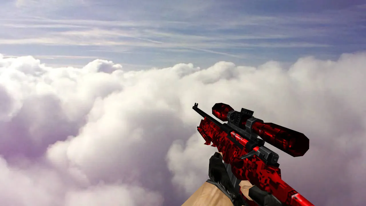 Default AWP Bloody Camo Model for CS 1.6 - Unique Sniper Rifle Skin with HD Textures - screenshot 2