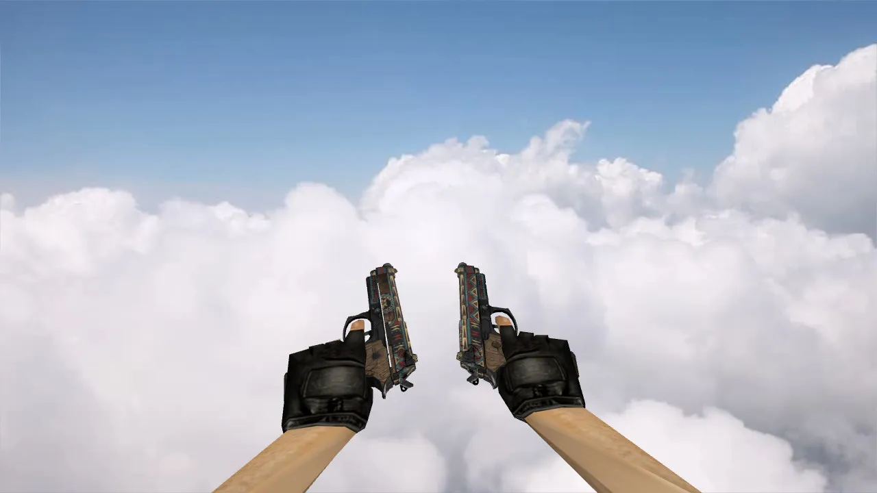 Dual Berettas Tribal Sky Model for CS 1.6 - HD Textures and Inspect Animations - screenshot 2