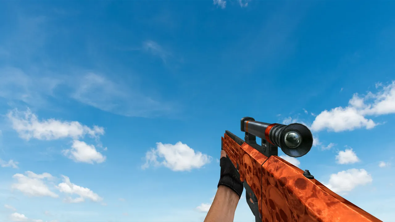 HK G11 Default Orange Skull Galil Model for CS 1.6: Details and Features - screenshot 1