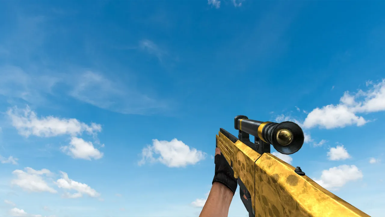 HK G11 Default Gold Skull Galil Model for CS 1.6 - Free Download and Install Guide - screenshot 1