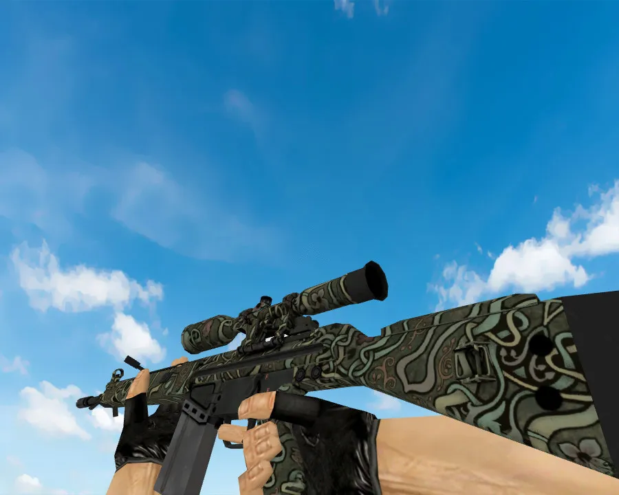 G3SG1 New Roots Skin for Counter-Strike 1.6 - Unique Green Vines Design - screenshot 1