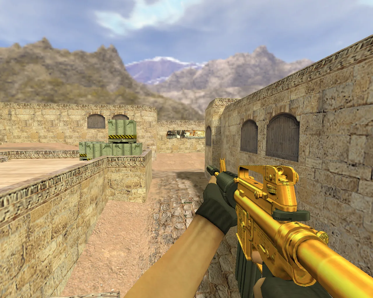 Golden M4A1 Model for CS 1.6: v_ p_ w_ Models with Sounds, Animations, and Inspect - screenshot 1