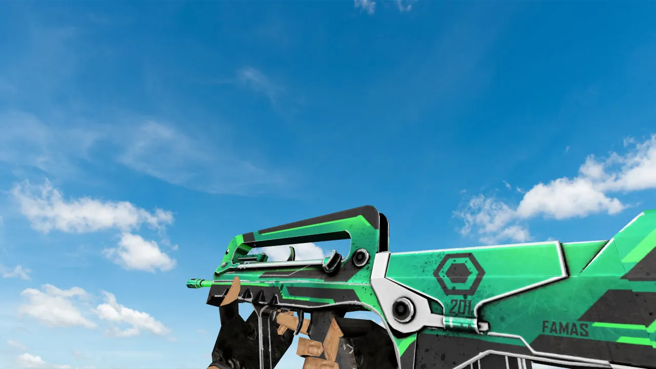 Famas Cyber Green Model for CS 1.6: HD Textures and Custom Sounds Optimized - screenshot 1